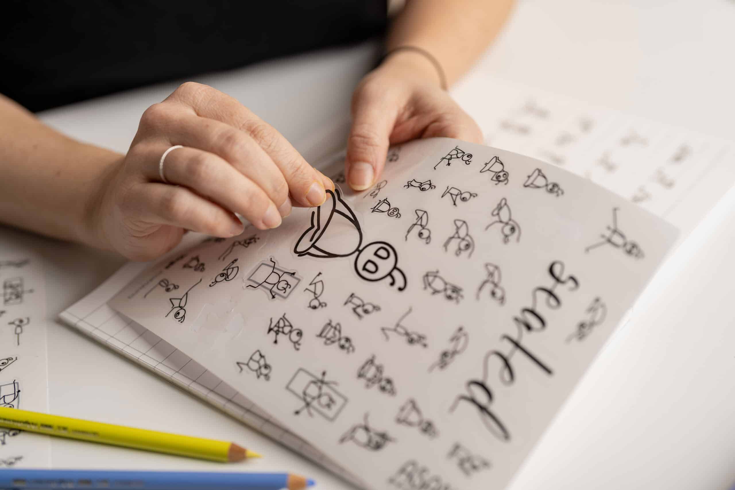 Decorate your journal with yoga stickers – cute stick figure asanas for mindful planning