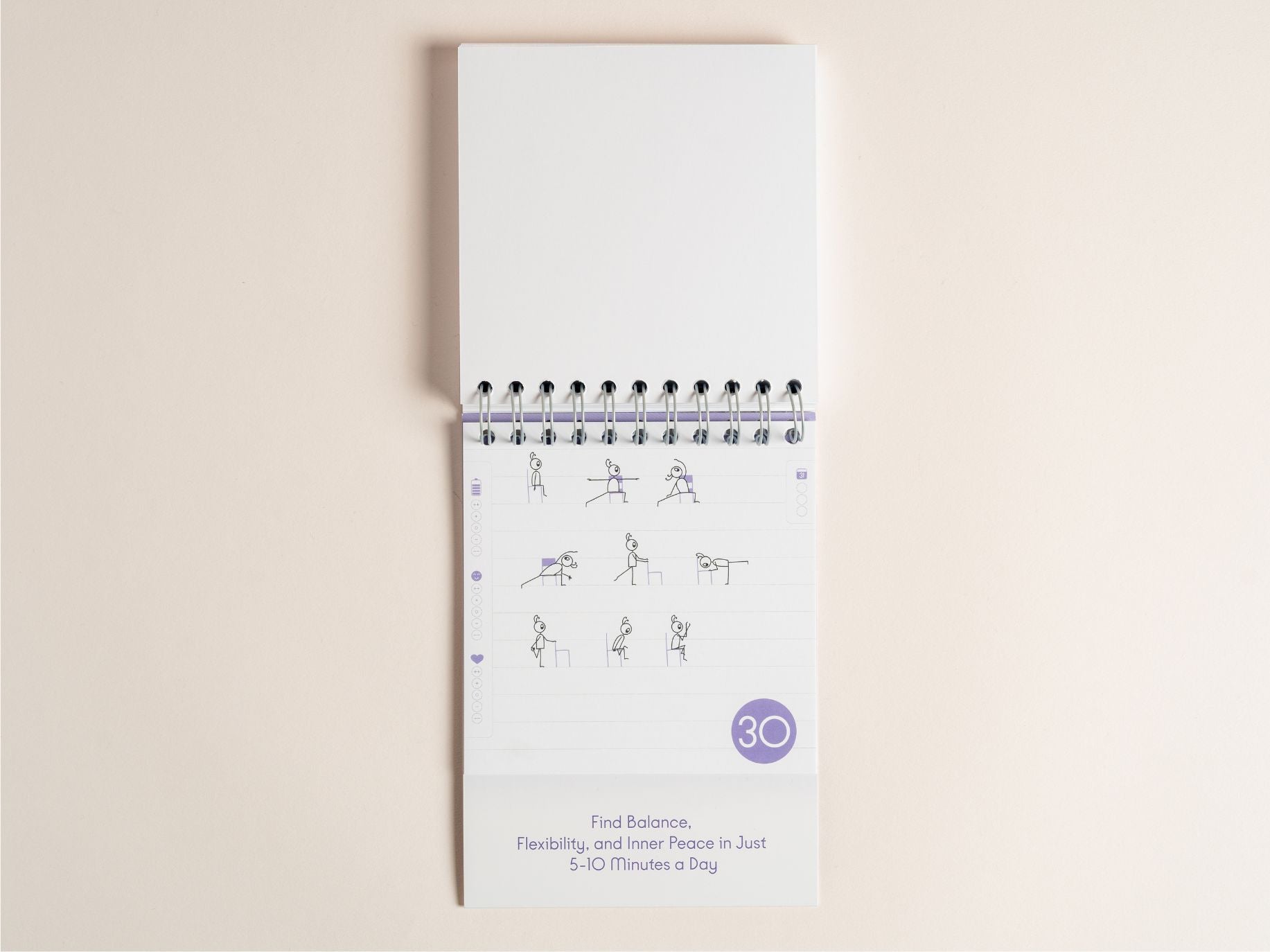 Empowering start to your yoga challenge – each day of the 30 Day Yoga Challenge features stick figures and affirmations

