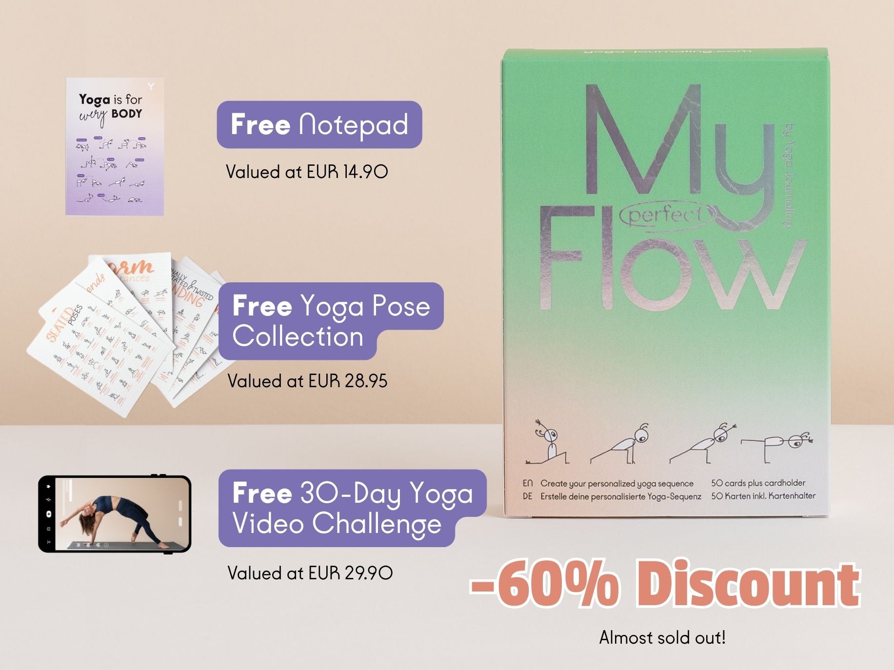 Yoga Journaling Yoga Cards with Stick Figures