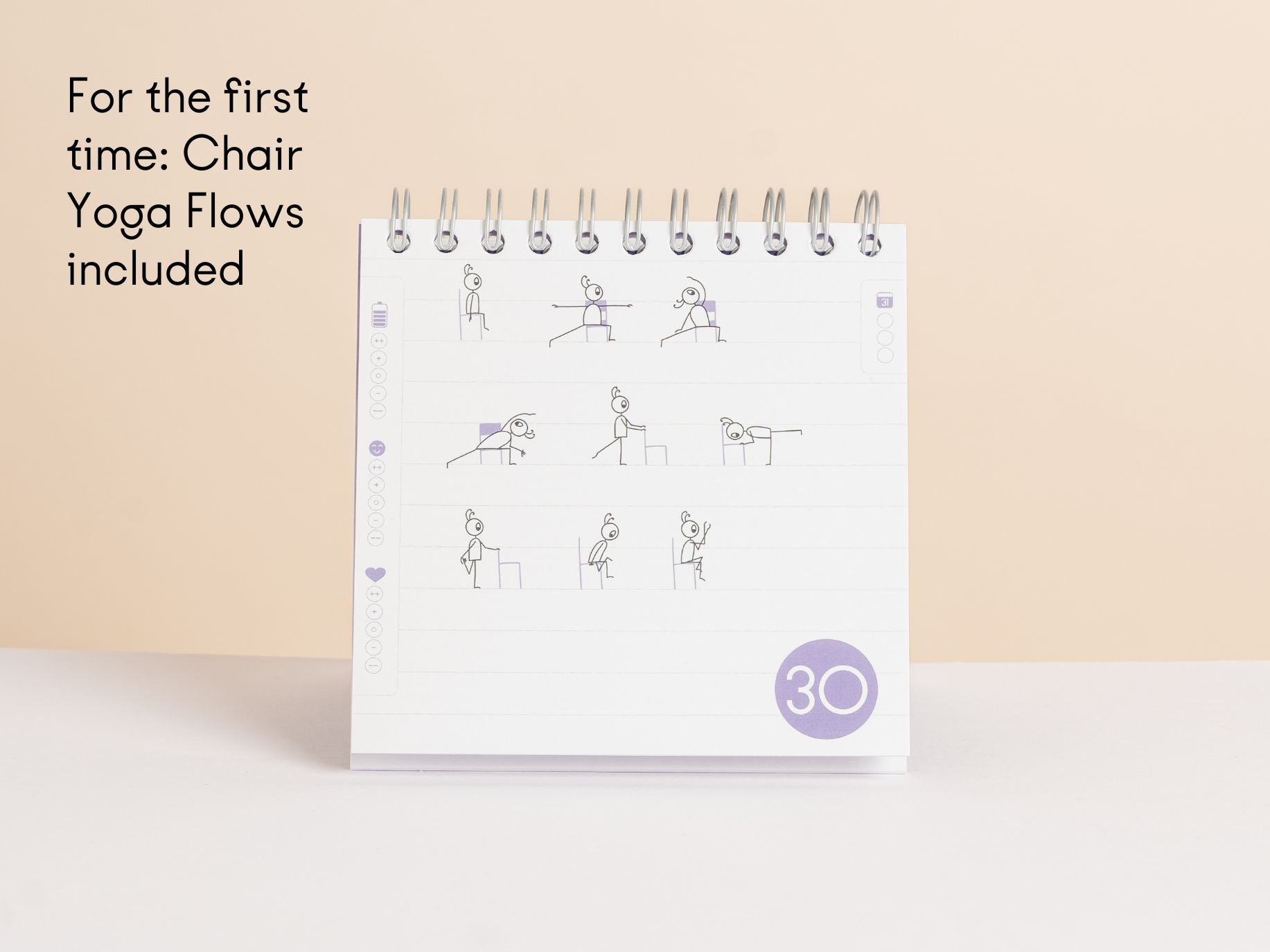Yoga at home made simple with 30 daily stick figure sequences from the 30 Day Yoga Challenge deck

