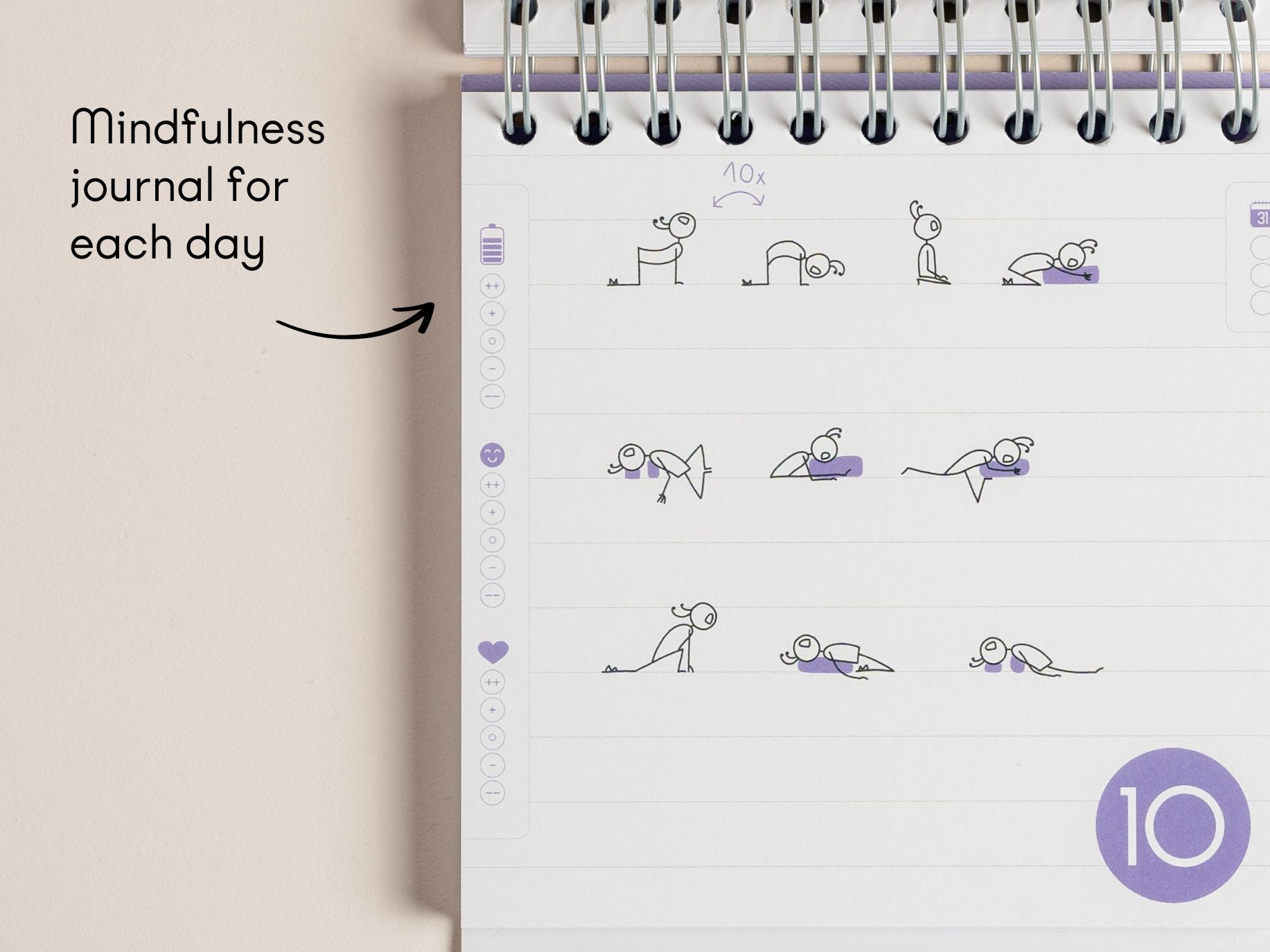 Stick figure yoga poses for a gentle morning flow – part of the 30 Day Yoga Challenge for home practice